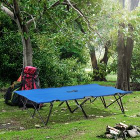 2 Person Folding Camping Cot for Adults, 50" Extra Wide Portable Sleeping Cot with Carry Bag, Elevated Camping Bed, Beach Hiking, Blue 2 Person Folding Camping Cot for Adults, 50" Extra Wide Portable Sleeping Cot with Carry Bag, Elevated Camping Bed, Beach Hiking, Blue